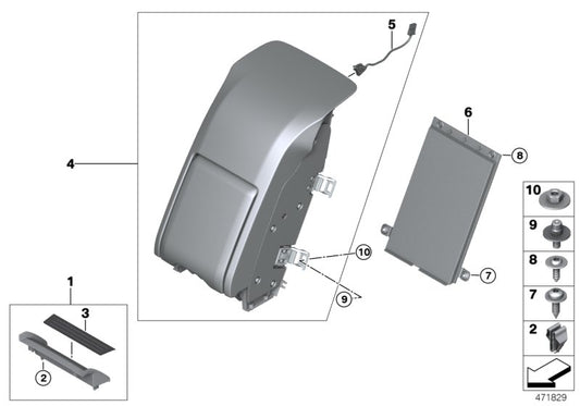 Genuine BMW 51166820312 Top Rear Console COGNAC (Inc. Alpina B7, 730LdX & 740LiX) | ML Performance UK UK Car Parts