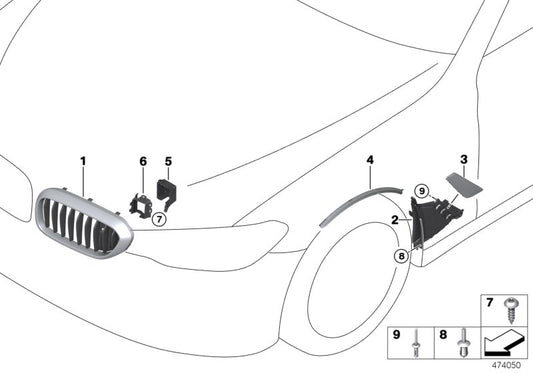 Genuine BMW 51137473691 G30 Grille, Front, Left LUXURY (Inc. 530e & 530eX) | ML Performance UK UK Car Parts