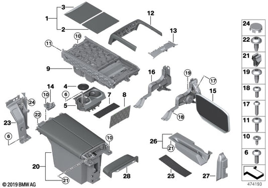Genuine BMW 51166821294 Armrest, Rear Console CANBERRABEIGE (Inc. 750i, 750Li & 750iX) | ML Performance UK UK Car Parts