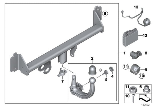 Genuine BMW 71606874097 F25 F26 Removable Ball (Inc. X4 28iX & X3) | ML Performance UK UK Car Parts