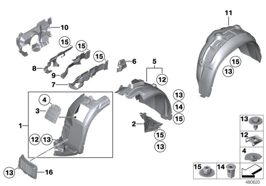 Genuine BMW 51712990088 E84 Cover, Wheell Housing, Rear Right (Inc. X1) | ML Performance UK UK Car Parts