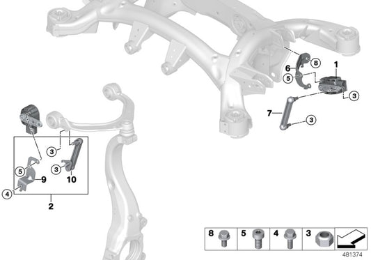 Genuine BMW 37146883038 F15 Right Ride Height Sensor Bracket (Inc. X5 & X6 28iX) | ML Performance UK UK Car Parts