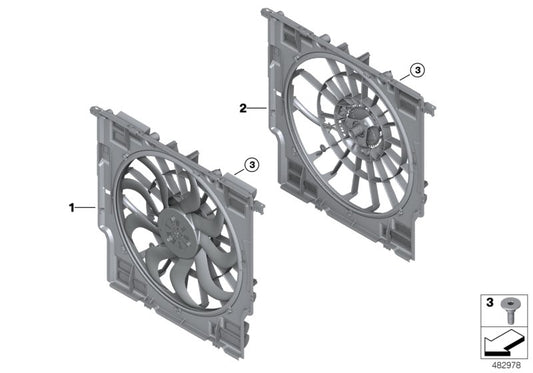 Genuine BMW 17427953225 G07 G05 RR31 Fan Cowl With Acoustic Ring 850W / 1000W (Inc. X5) | ML Performance UK UK Car Parts