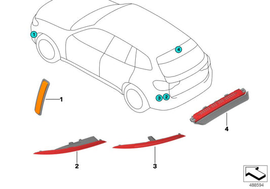 Genuine BMW 63147323185 G02 F16 Rear Fog Lamp/Reflector, Left (Inc. X4) | ML Performance UK UK Car Parts
