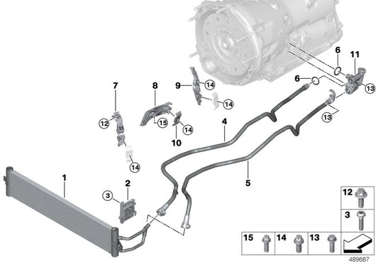 Genuine BMW 17229468404 G14 G31 Transmission Oil Cooler Line, Return (Inc. 540iX, 530iX & 840iX) | ML Performance UK UK Car Parts