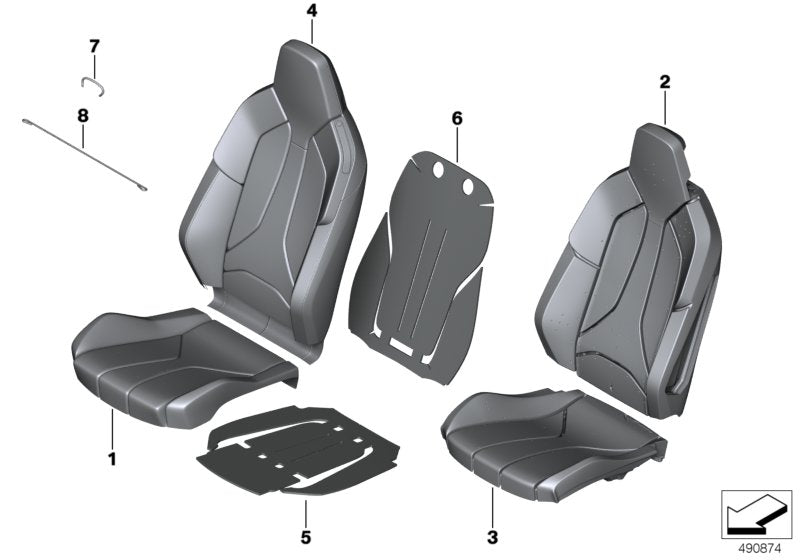 Genuine BMW 52107483271 I15 Leather Cover Sport Backrest Left SCHWARZ (Inc. i8) | ML Performance UK UK Car Parts