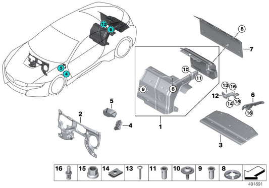 Genuine BMW 51487329649 I12 I12 Sound Insulation, Drip Rail, Left (Inc. i8) | ML Performance UK UK Car Parts
