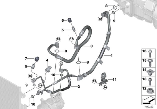 Genuine BMW 64539354583 G07 G05 G06 Pressure Hose Assy Compressor-Condenser (Inc. X5 & X7 M50dX) | ML Performance UK UK Car Parts