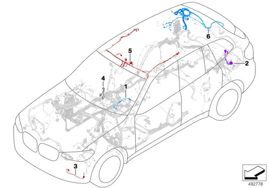 Genuine BMW 61128720666 Roof Cable Harness (Inc. X3) | ML Performance UK UK Car Parts