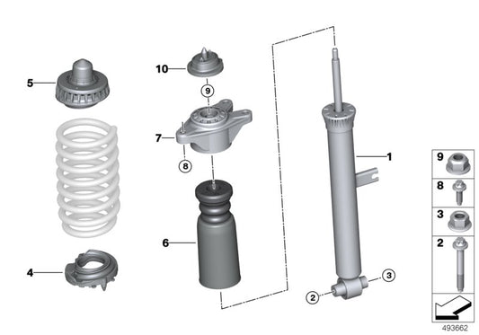 Genuine BMW 33526879308 G20 Spring Strut, Rear AWD (Inc. 320iX, 320dX & 330iX) | ML Performance UK UK Car Parts