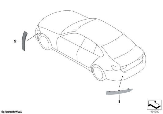 Genuine BMW 63147420448 G20 G21 Reflector, Rear Right (Inc. 330d, 320i & 320i 1.6) | ML Performance UK UK Car Parts