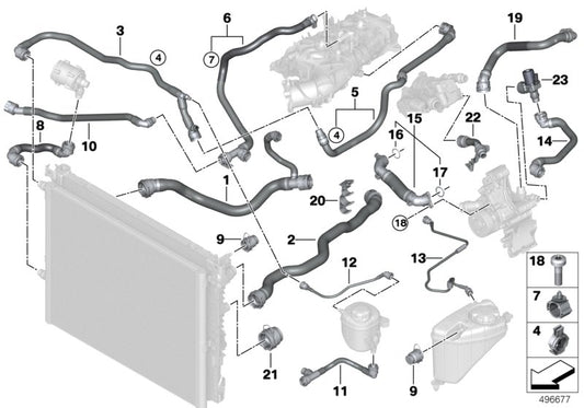 Genuine BMW 17129895915 G32 G30 G31 Hose Radiator-Water Pump (Inc. 530iX, 730i & 520i) | ML Performance UK UK Car Parts