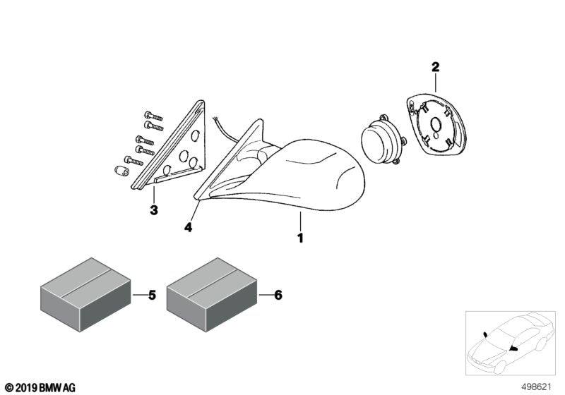 Genuine BMW 51162483063 Exterior Mirror Left E36+E46 DTC (Inc. E36 318iS) | ML Performance UK UK Car Parts