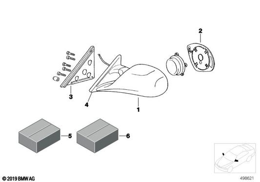 Genuine BMW 51162483063 Exterior Mirror Left E36+E46 DTC (Inc. E36 318iS) | ML Performance UK UK Car Parts