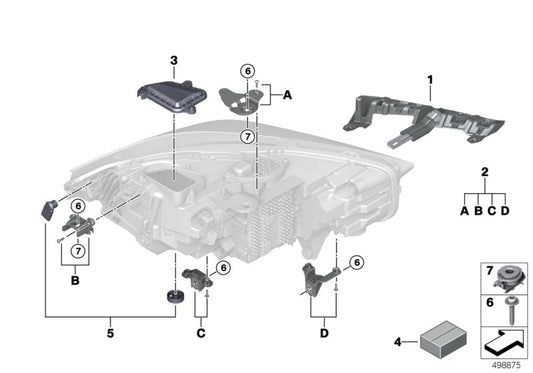 Genuine BMW 63119448114 F40 F44 Repair Kit, Right Headlight (Inc. 120dX, 220d & M235iX) | ML Performance UK UK Car Parts