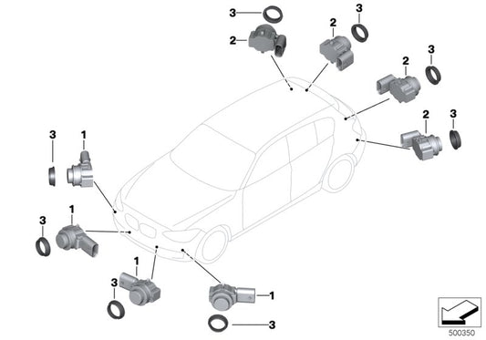 Genuine BMW 66209288224 Ultrasonic Sensor, Sparkling Brown WB53 (Inc. 418d, 330iX & 430d) | ML Performance UK UK Car Parts