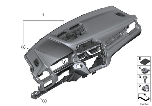 Genuine BMW 51456969852 F39 Instrument Panel SCHWARZ/SCHWARZ (Inc. X1 & X2 20iX) | ML Performance UK UK Car Parts