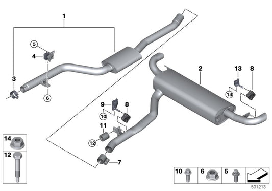 Genuine BMW 18307935436 G07 G05 G06 Bracket For Exhaust System RECHTS (Inc. X7 M50iX & X5) | ML Performance UK UK Car Parts