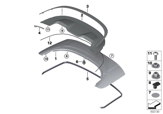 Genuine BMW 51177464470 G14 Molding, Folding Top Lid CHROM (Inc. 840dX, 840i & 840iX) | ML Performance UK UK Car Parts
