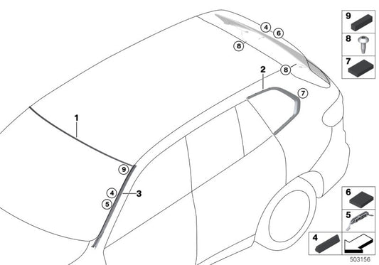 Genuine BMW 51377446224 G06 Finisher, Side Window, Rear Right SHADOWLINE (Inc. X6) | ML Performance UK UK Car Parts