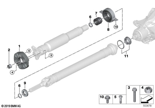 Genuine BMW 26119844433 G05 Center Mount, Aluminium (Inc. X5 45eX) | ML Performance UK UK Car Parts