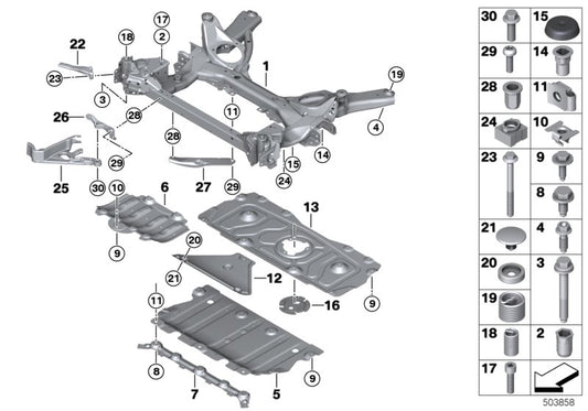 Genuine BMW 07146885805 G20 G21 Multi-Purpose Bolt Asa M10X25 ZNS3 (Inc. 320iX, 330iX & 330d) | ML Performance UK UK Car Parts