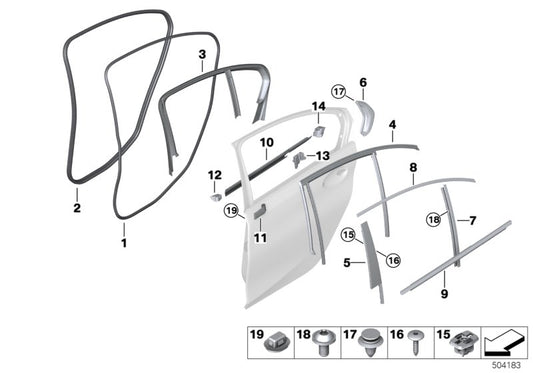 Genuine BMW 51137449355 G20 Cover Column C Left CHROM (Inc. 330dX, 320iX & 330e) | ML Performance UK UK Car Parts