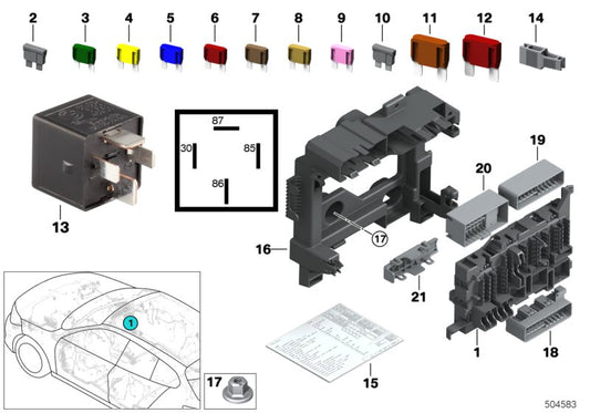 Genuine BMW 61149360501 F39 I15 I12 Power Distribution Box BASIS (Inc. X1 & Cooper S) | ML Performance UK UK Car Parts
