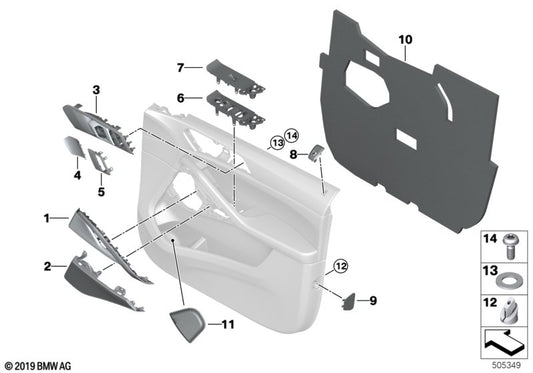 Genuine BMW 51216997887 G06 G07 Door Handle, Inside Left (Inc. X7 & X6 M50dX) | ML Performance UK UK Car Parts