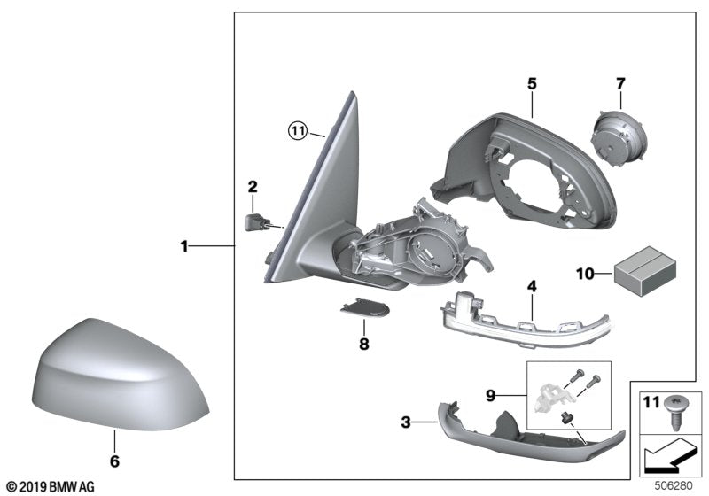 Genuine BMW 51168491697 G01 Heated Outside Mirror, Memory Bus, Left (Inc. X3) | ML Performance UK UK Car Parts