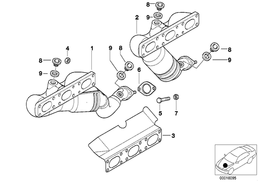 Genuine BMW 18407518676 E83 E36 E46 Rp-Exhaust Manifold With Catalytic Conv. ZYL. 4-6 (Inc. Z4 3.0i, 330i & 330xi)