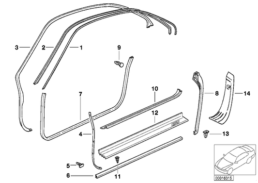 Genuine BMW 51728124220 E31 Edge Protection Right PERGAMENT (Inc. 840i, 840Ci & 850Ci) | ML Performance UK UK Car Parts