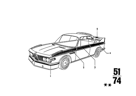 Genuine BMW 51141835154 Decorative Strip Front Right MOTORSPORT (Inc. 3.0CSiL) | ML Performance UK UK Car Parts