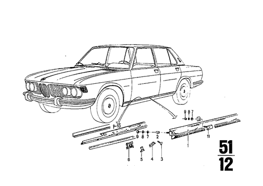 Genuine BMW 51131807673 Fastener (Inc. 2800, 2800Bav & 3.0SBav) | ML Performance UK UK Car Parts