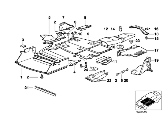 Genuine BMW 51718194500 E36 Underfloor Coating Center (Inc. 318ti, 325tds & 318tds) | ML Performance UK UK Car Parts