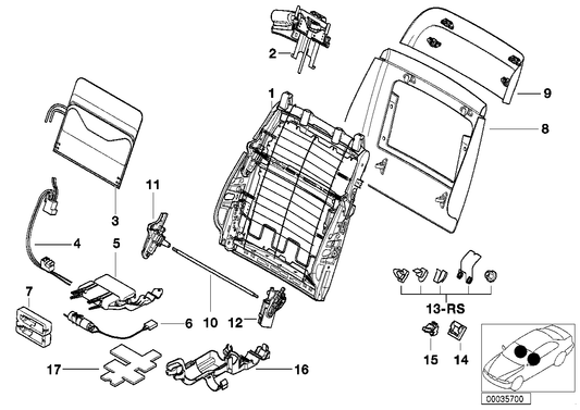 Genuine BMW 67318352263 E39 E38 Actuator F Upper Backrest Adjustment (Inc. 725tds, L7 & 730d) | ML Performance UK UK Car Parts