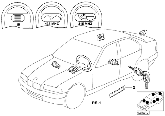 Genuine BMW 51218194531 E36 Repair Kit One-Key Locking System (Inc. 325is, 316i 1.6 & 316i) | ML Performance UK UK Car Parts