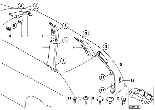 Genuine BMW 51438259680 E53 Trim Panel Column, Rear Right SCHWARZ (Inc. X5) | ML Performance UK UK Car Parts