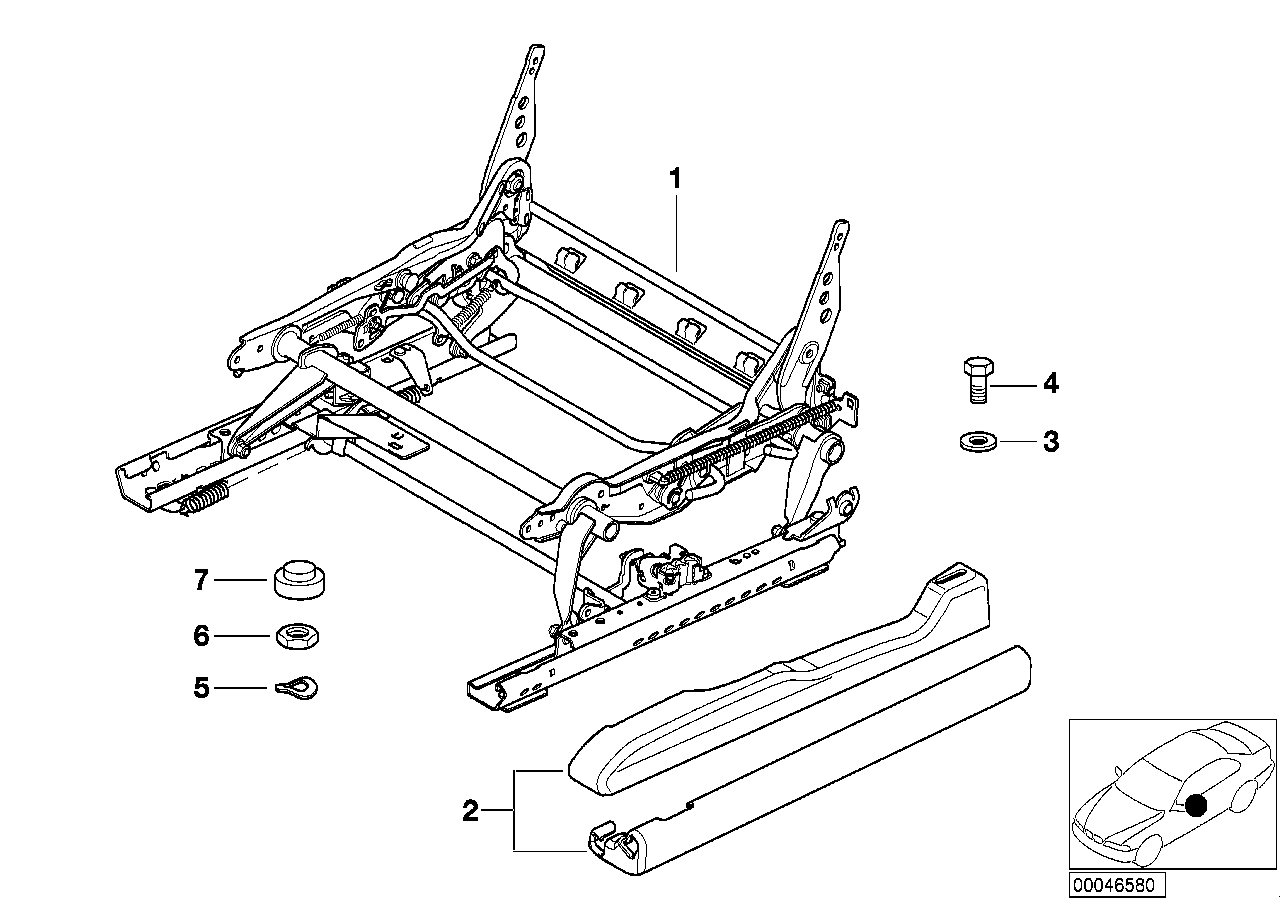 Genuine BMW 52108099434 E53 Covering Seat Rail Right GRAU (Inc. X5) | ML Performance UK UK Car Parts