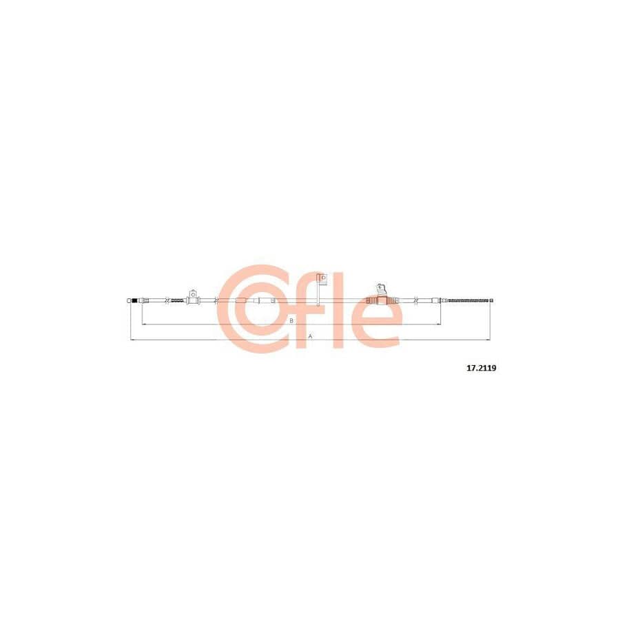 Cofle 17.2119 Hand Brake Cable For Mitsubishi Pajero / Shogun