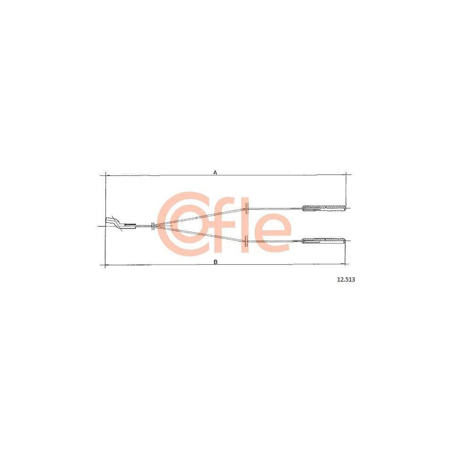 Cofle 12.513 Cable, Heater Flap For VW Beetle Type 1