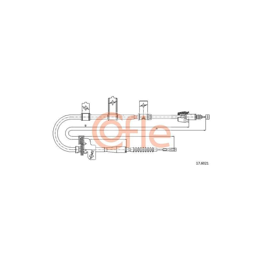 Cofle 17.6021 Hand Brake Cable For Kia Picanto I (Sa)