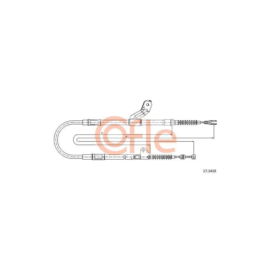 Cofle 17.1418 Hand Brake Cable For Toyota Avensis