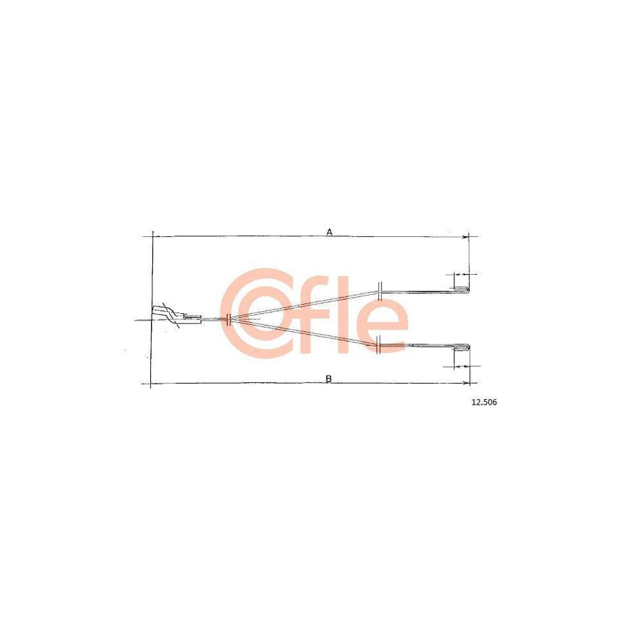 Cofle 12.506 Cable, Heater Flap For VW Beetle Type 1