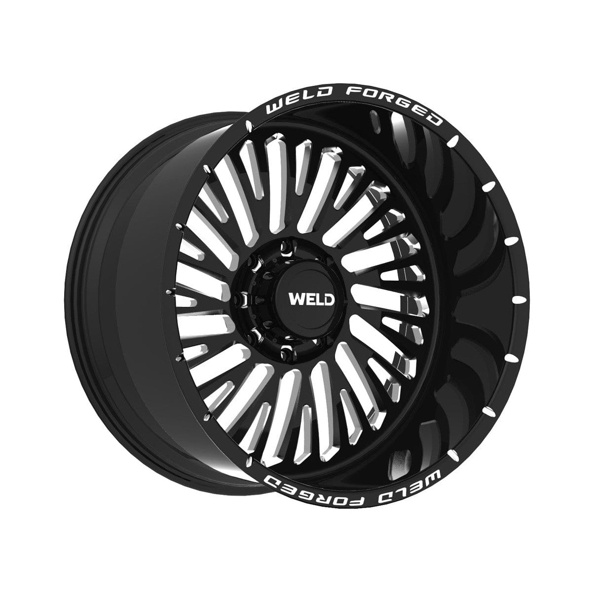 Weld W71142082BAA Jericho Xt Wheel 24x12 8x165.1 ET-51 BS4.5 Gloss Black &amp; Contrast Cut