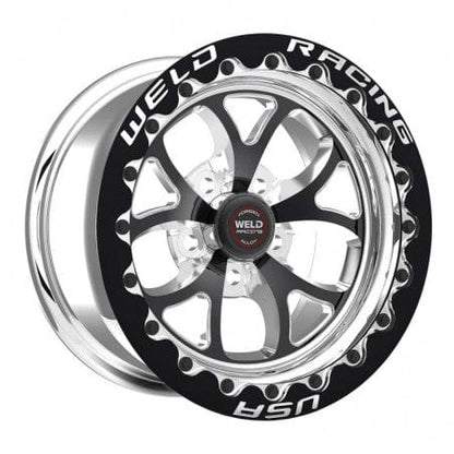 Weld 76MB508A55F S76 Beadlock Wheel 15x8 5x4.5 ET25 BS5.5 Black Center - Polished Shell