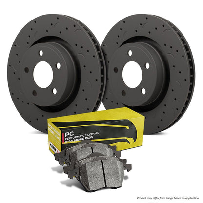 Hawk Performance HKC4570.364Z Brake Kit - PC Pads & Talon Slotted & Drilled Discs Rear